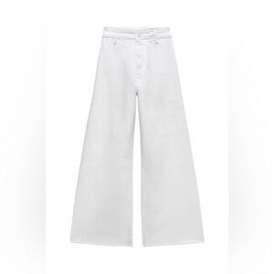Zara The Marine Straight Jeans White Size 8